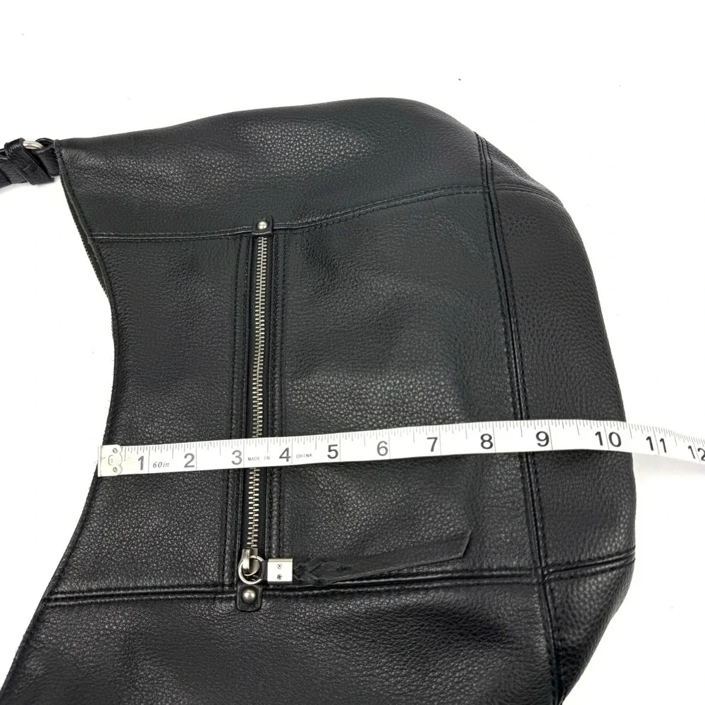 The Sak Sequoia Hobo Handbag Black Soft Leather Slouchy Handbag NO Charm